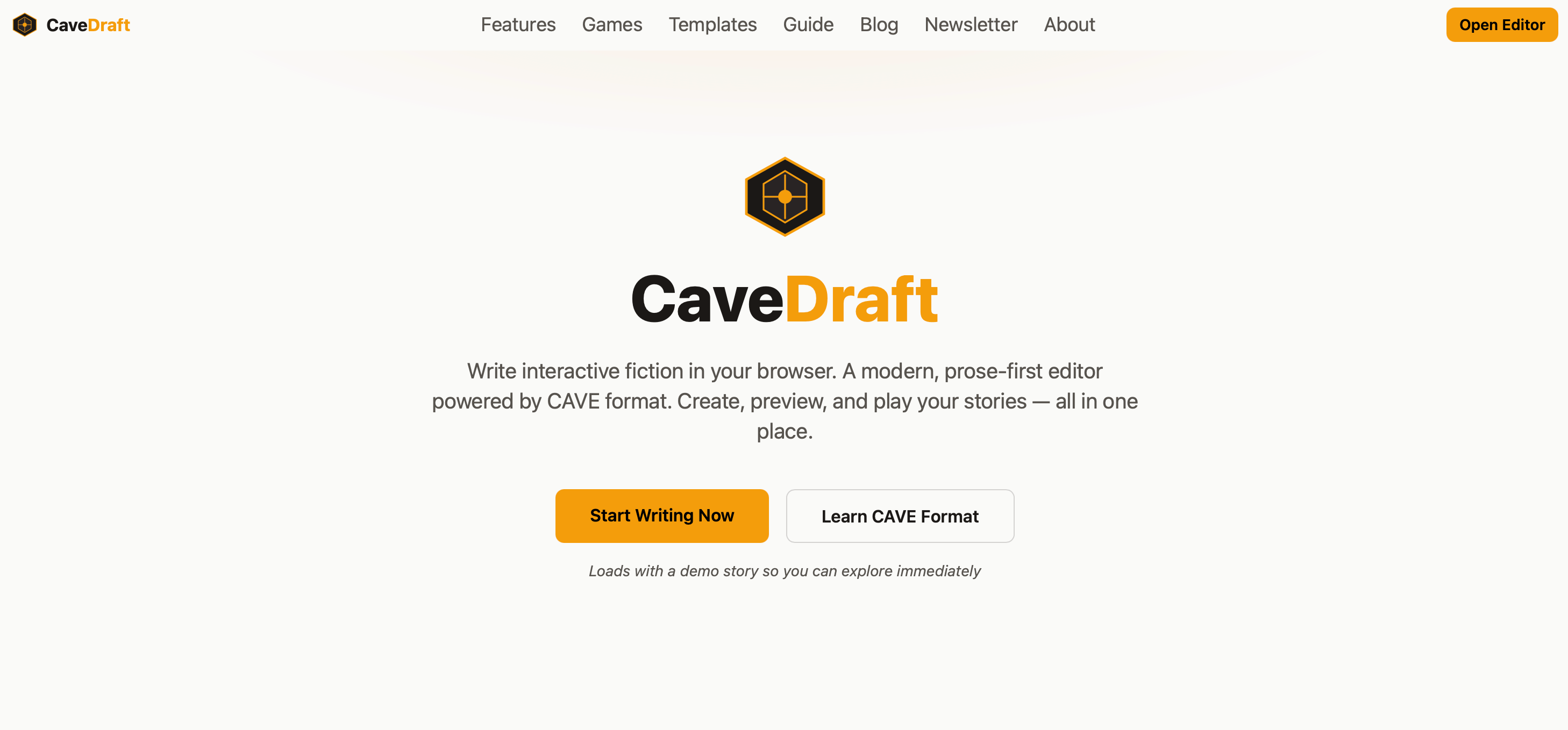 CaveDraft.com screenshot