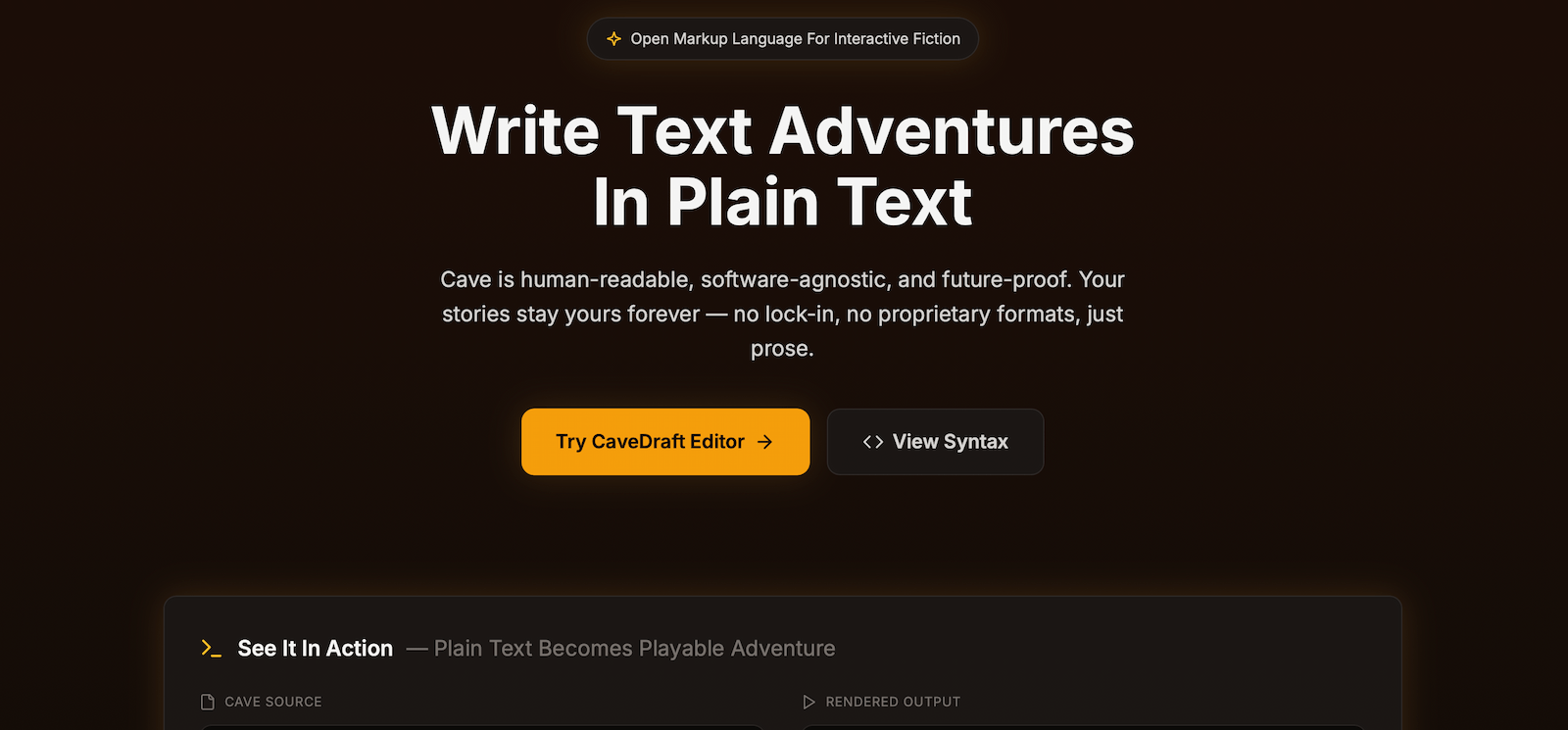 CaveFormat.com screenshot